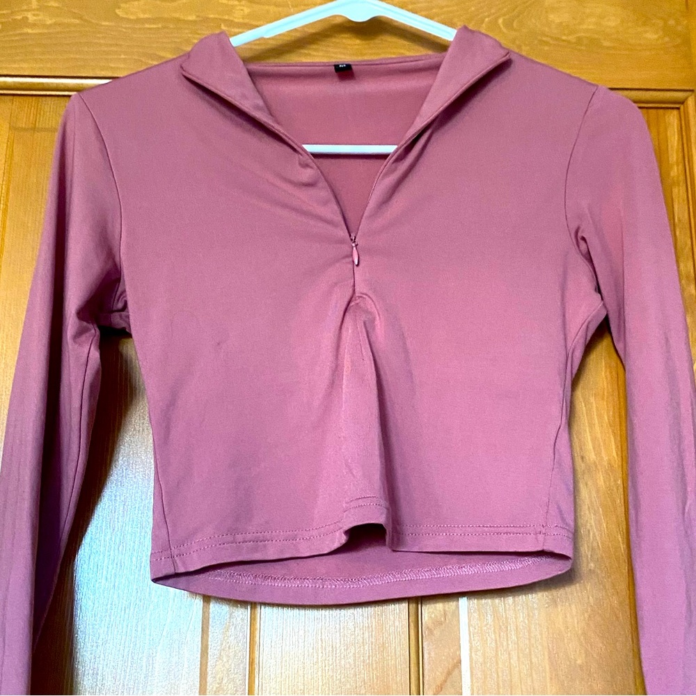 Pink Quarter Zip Long Sleeve